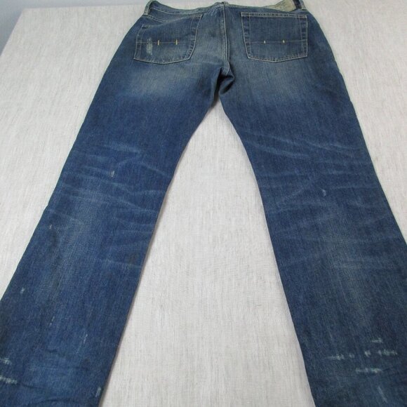 Vintage Polo Ralph Lauren Jeans Mens 34x32 Blue‎ Denim Straight Leg Relaxed Fit - Picture 2 of 12